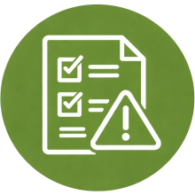 Icono de control de morosidad en círculo verde